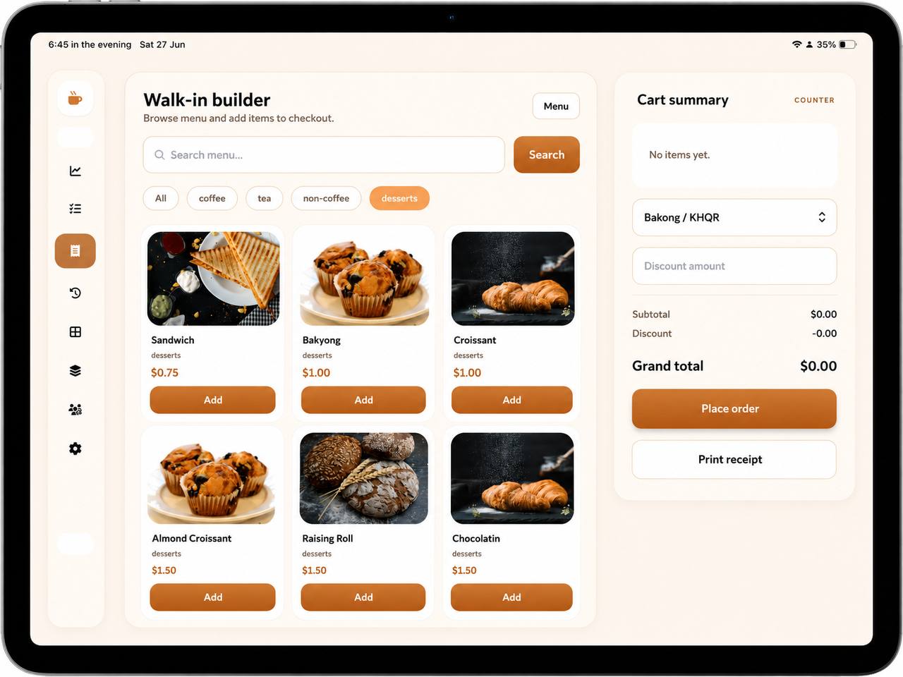 Anakot POS tablet preview